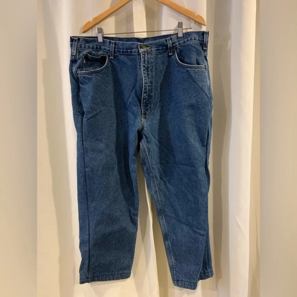 Carhartt Mens B172 DST Flannel Lined Denim Jeans Relaxed‎ Fit Medium Wash 40x32